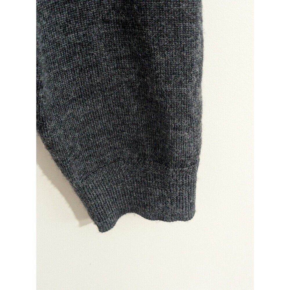 Lord & Taylor Extra Fine Merino Wool Sweater Ruffle Hem Slate Gray Romantic XS - Picture 7 of 9